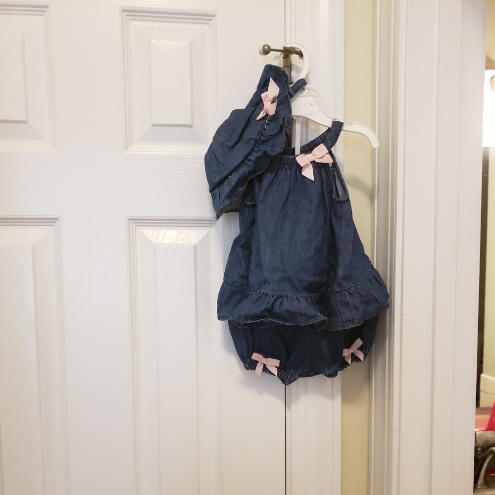 3 piece baby girl Denim set